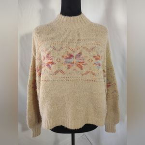 MM By My Michelle NWT Vintage Women's Beige Crew Neck Cropped Sweater Size Small